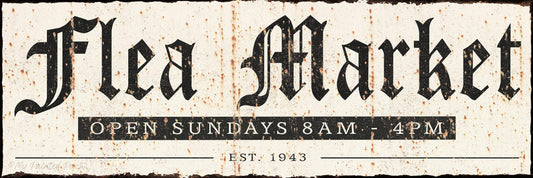 FLEA MARKET Vintage Sign Farmhouse Canvas Business Personalized Metal Art Print