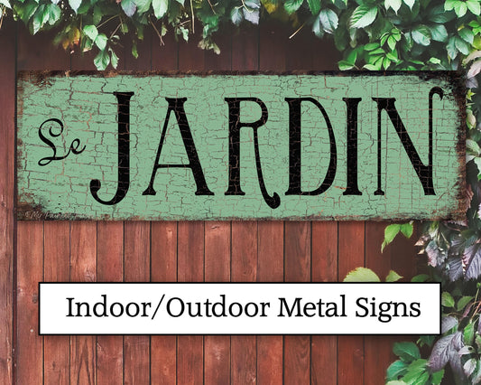 Vintage Garden Sign Le Jardin: French Country Decor