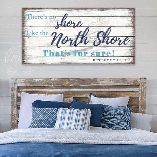 There's No Shore Like The North RIVER COTTAGE Trailer Lake House Sign PERSONALIZED Large Vintage Custom Canvas Wall Art Indoor/Outdoor Metal