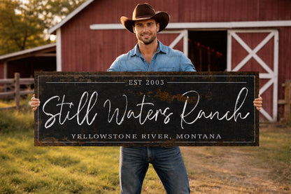 Custom Barn Signs | Metal Ranch Sign | Personalized Farm Wall Art | Large Rustic Wall Art