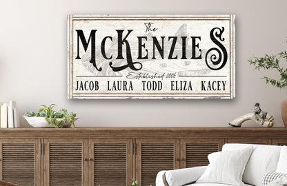 Personalized Last Name Homestead Sign, Rustic Farmhouse Family Canvas Art