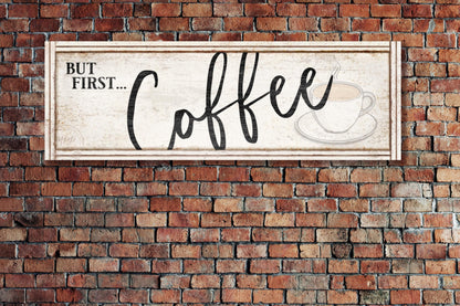 Large Rustic Kitchen COFFEE Bar Sign Canvas Wall Art