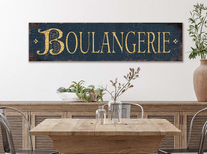 French Bakery Sign Boulangerie | Kitchen Decor, Large Vintage Rustic Canvas, Custom Metal Wall Art