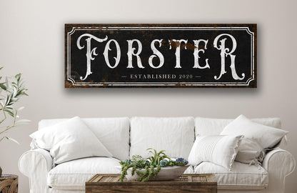 FAMILY NAME SIGN Vintage Personalized Wall Art Entry Welcome Established Year Farmhouse Decor