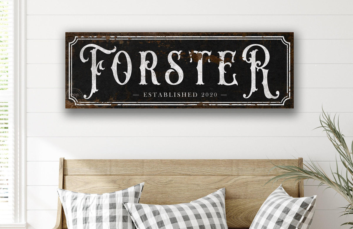 FAMILY NAME SIGN Vintage Personalized Wall Art Entry Welcome Established Year Farmhouse Decor