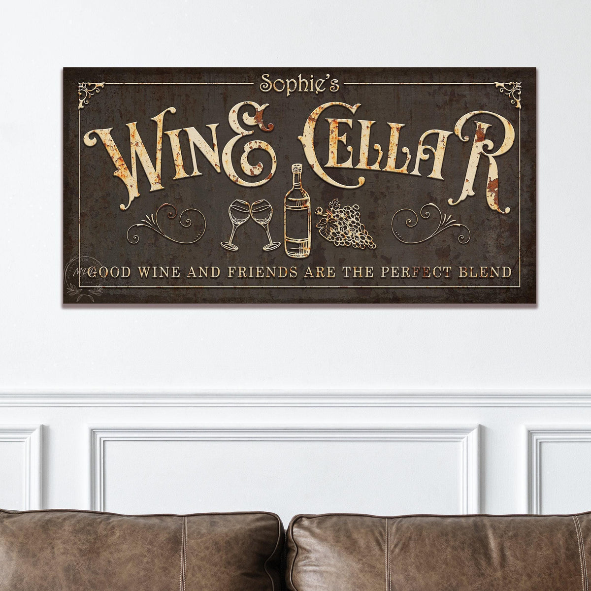 WINE CELLAR Sign Custom Basement Bar Signs PERSONALIZED Large Rustic Canvas Farmhouse Wall Art