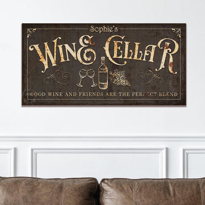 WINE CELLAR Sign Custom Basement Bar Signs PERSONALIZED Large Rustic Canvas Farmhouse Wall Art