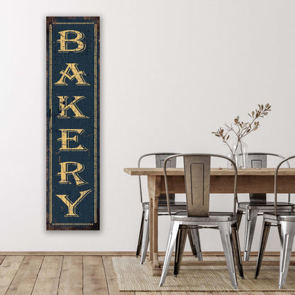 BAKERY Sign Vintage Retro French BLUE Large Rustic Canvas Kitchen Dining Room Business Shop Print