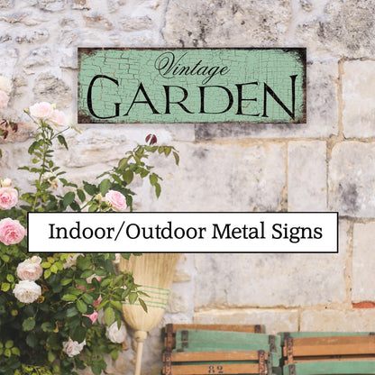 INDOOR OUTDOOR METAL Vintage Garden Signs Yard Sign Gift For Her Mom