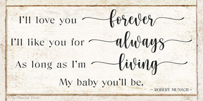 MY BABY YOU'll Be Robert Munsch Vintage Nursery Kids Room Bedroom Wall Decor Large Farmhouse Print