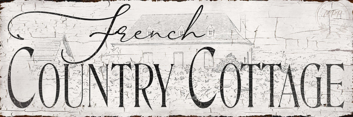 French Country Cottage Vintage Sign Kitchen Bedroom Wall Decor Large Rustic Canvas Art Print
