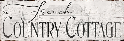 French Country Cottage Vintage Sign Kitchen Bedroom Wall Decor Large Rustic Canvas Art Print