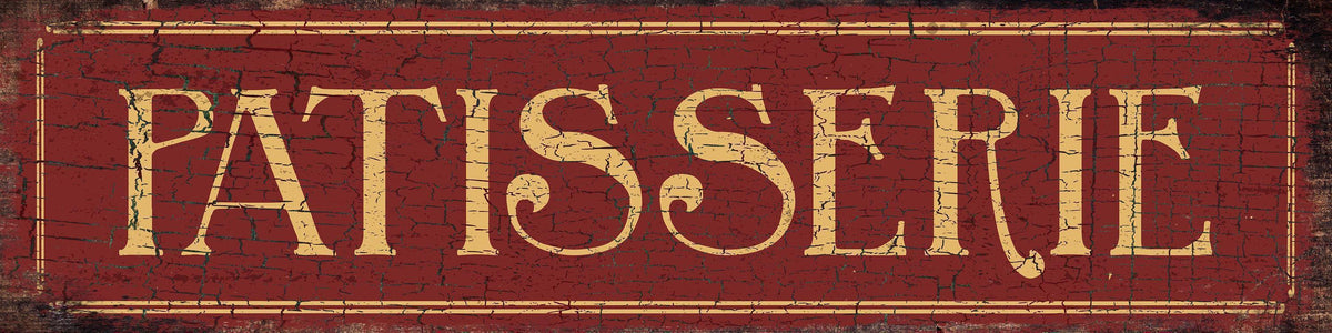 Vintage Pastry Shop Sign Paris French Inspired PATISSERIE Country RED Rustic Kitchen Wall Art Print