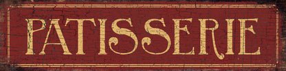 Vintage Pastry Shop Sign Paris French Inspired PATISSERIE Country RED Rustic Kitchen Wall Art Print