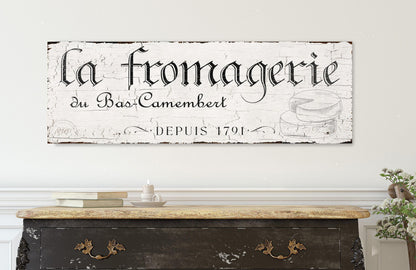 French La Fromagerie Vintage Cheese Shop Sign France Country Paris Inspired Rustic Kitchen Decor