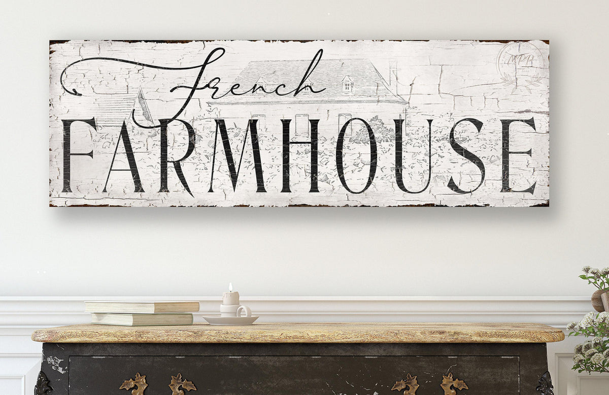 French FARMHOUSE Sign Vintage Inspired Home Cottage Wall Art Country Decor