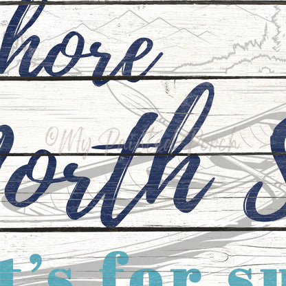 There's No Shore Like The North RIVER COTTAGE Trailer Lake House Sign PERSONALIZED Large Vintage Custom Canvas Wall Art Indoor/Outdoor Metal