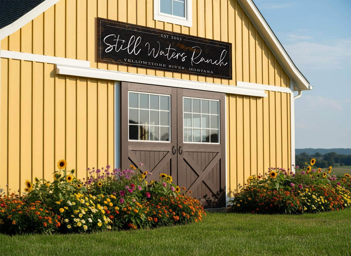 Custom Barn Signs | Metal Ranch Sign | Personalized Farm Wall Art | Large Rustic Wall Art