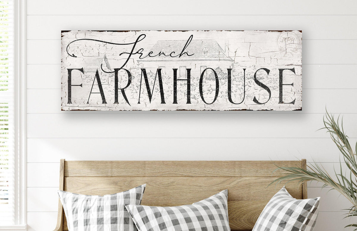 French FARMHOUSE Sign Vintage Inspired Home Cottage Wall Art Country Decor