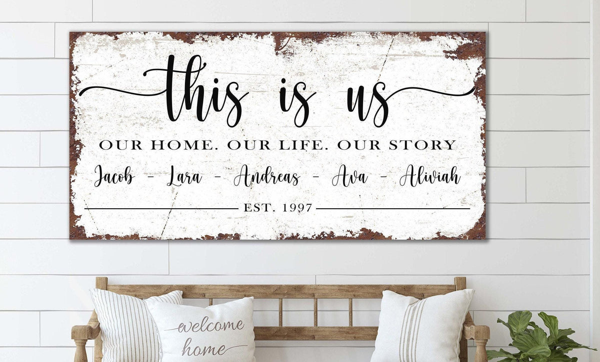 mypaintedporch, this is us, personalized sign