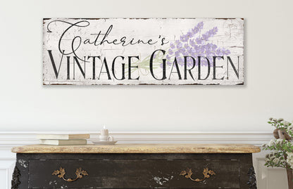 Vintage Personalized GARDEN Sign Gift For Her OUTDOOR METAL French Country Farmhouse Decor