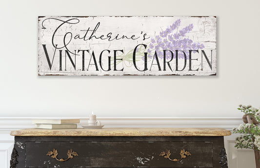 Vintage Personalized GARDEN Sign Gift For Her OUTDOOR METAL French Country Farmhouse Decor