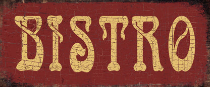 Large Red BISTRO Sign Vintage France Inspired Business or Kitchen Wall Decor
