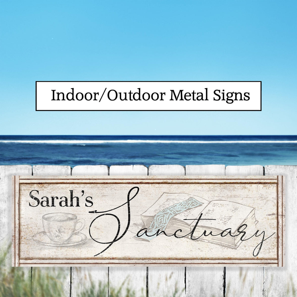 SANCTUARY Sign OUTDOOR Metal Gift For Her Patio Porch Garden Signs