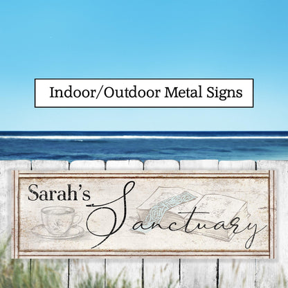 SANCTUARY Sign OUTDOOR Metal Gift For Her Patio Porch Garden Signs
