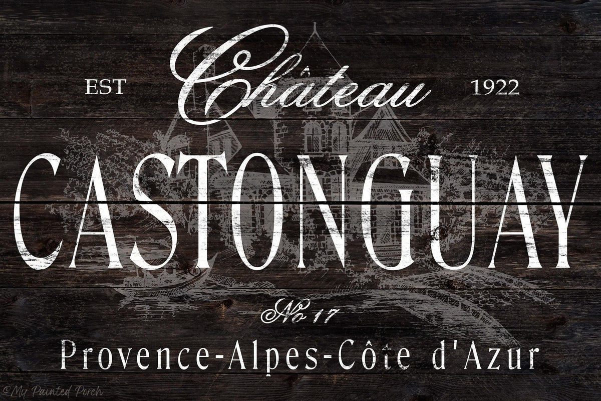 French Country Personalized CHATEAU Sign Vintage France Inspired Large Wall Art Home Decor