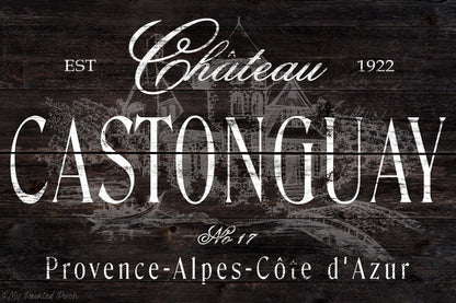 French Country Personalized CHATEAU Sign Vintage France Inspired Large Wall Art Home Decor