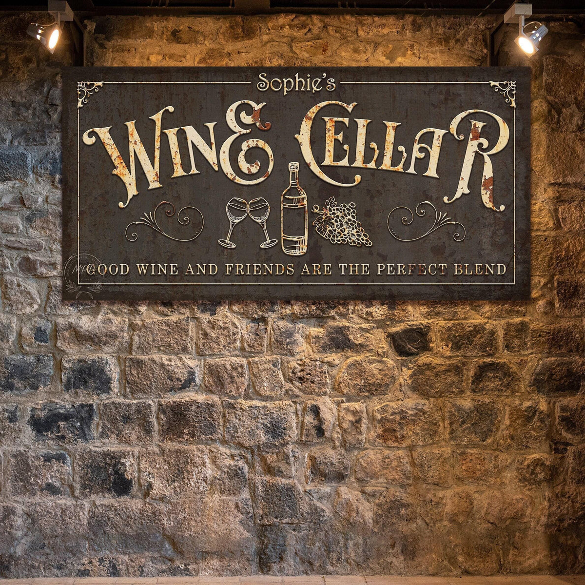 WINE CELLAR Sign Custom Basement Bar Signs PERSONALIZED Large Rustic Canvas Farmhouse Wall Art