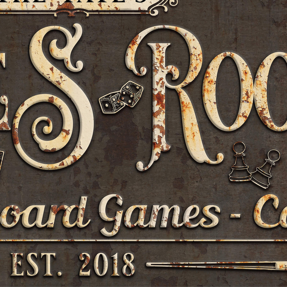 GAMES ROOM Sign PERSONALIZED Vintage Large Rustic Custom Canvas Farmhouse Basement Wall Art