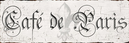 CAFE DE PARIS Sign Vintage French Wall Art Antique Kitchen Dining Room Country Decor Print