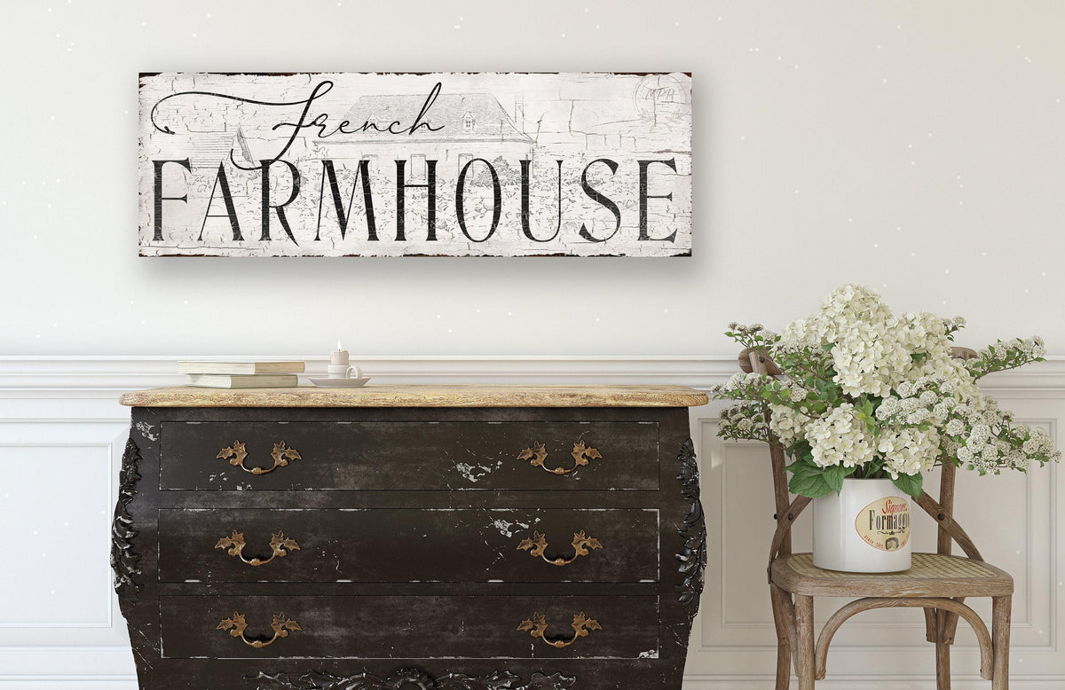 French FARMHOUSE Sign Vintage Inspired Home Cottage Wall Art Country Decor