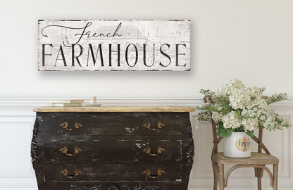 French FARMHOUSE Sign Vintage Inspired Home Cottage Wall Art Country Decor