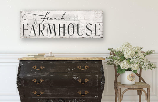 French FARMHOUSE Sign Vintage Inspired Home Cottage Wall Art Country Decor