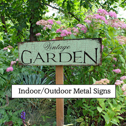 INDOOR OUTDOOR METAL Vintage Garden Signs Yard Sign Gift For Her Mom