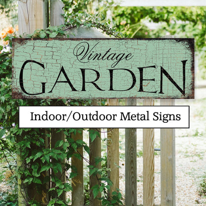INDOOR OUTDOOR METAL Vintage Garden Signs Yard Sign Gift For Her Mom