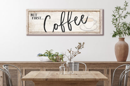 Large Rustic Kitchen COFFEE Bar Sign Canvas Wall Art