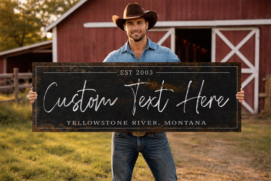 Custom Metal Sign, Metal Outdoor Barn Sign, Family Name Signs, Ranch Sign, Large Farm Signs, Weatherproof Sign, Faux Rusted Bar Sign