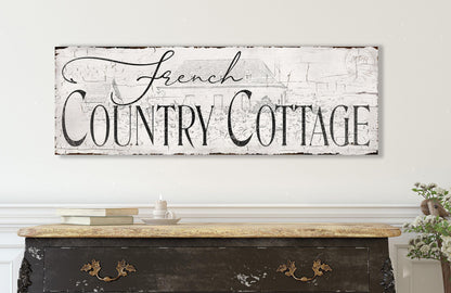French Country Cottage Vintage Sign Kitchen Bedroom Wall Decor Large Rustic Canvas Art Print