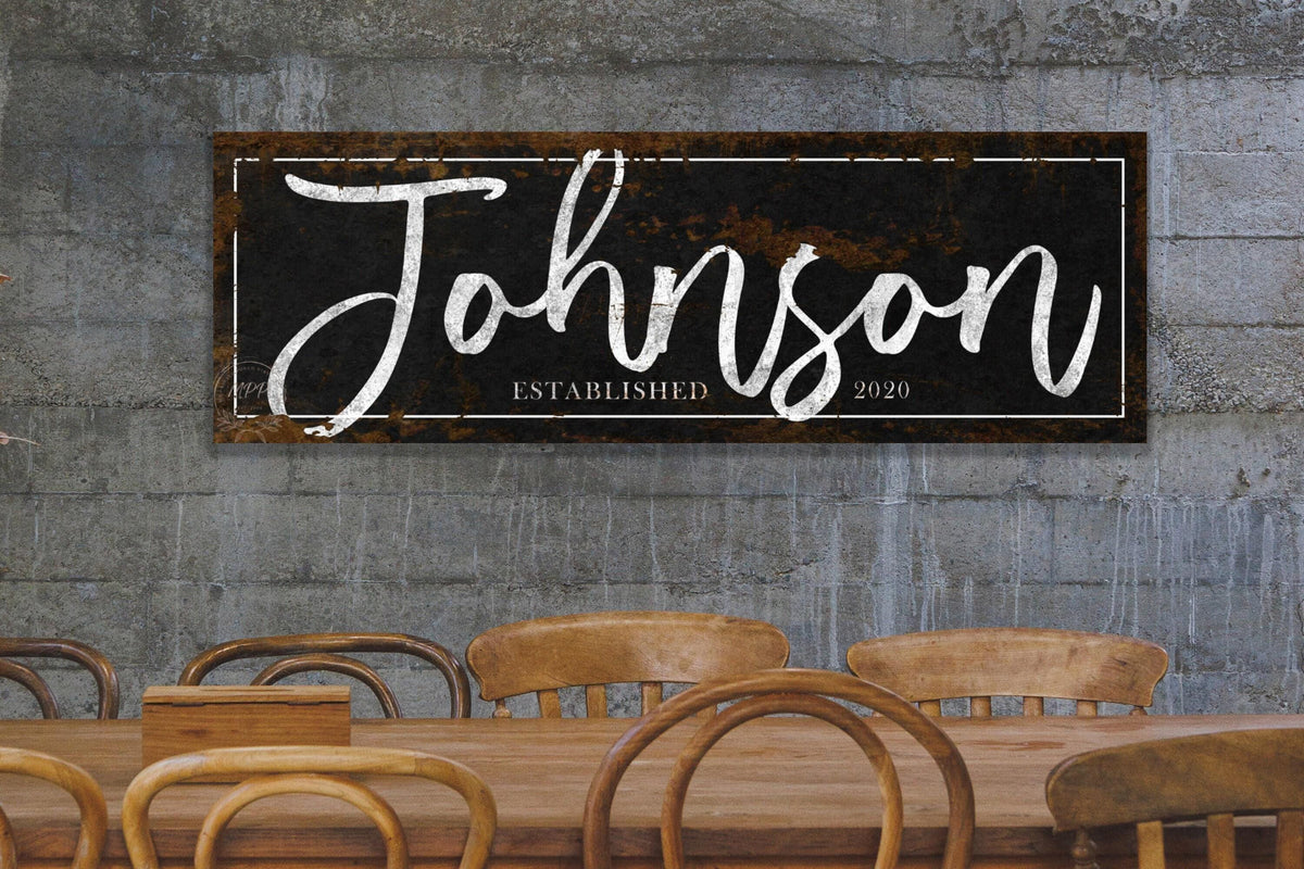 Vintage FAMILY NAME Sign Personalized Modern Farmhouse Custom Front Entrance Wall Art Decor