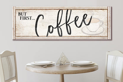 Large Rustic Kitchen COFFEE Bar Sign Canvas Wall Art