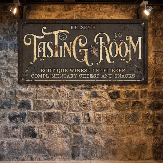 Wine Cellar Decor, Tasting Room Name Sign, Personalized Signs, Rustic Bar Decor