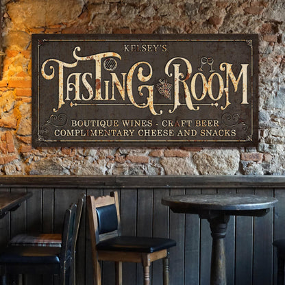 Wine Cellar Decor, Tasting Room Name Sign, Personalized Signs, Rustic Bar Decor