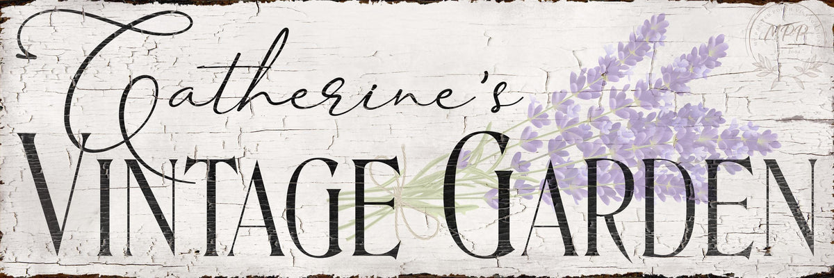 Vintage Personalized GARDEN Sign Gift For Her OUTDOOR METAL French Country Farmhouse Decor