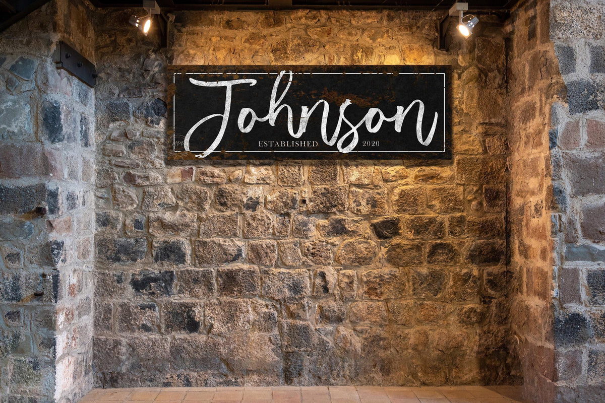 Vintage FAMILY NAME Sign Personalized Modern Farmhouse Custom Front Entrance Wall Art Decor