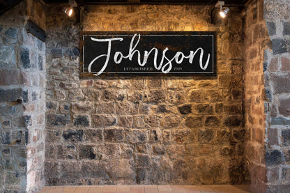 Vintage FAMILY NAME Sign Personalized Modern Farmhouse Custom Front Entrance Wall Art Decor