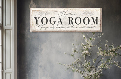 Personalized Custom Vintage YOGA Sign For Her Zen Studio Room Wall Art Decor Gift